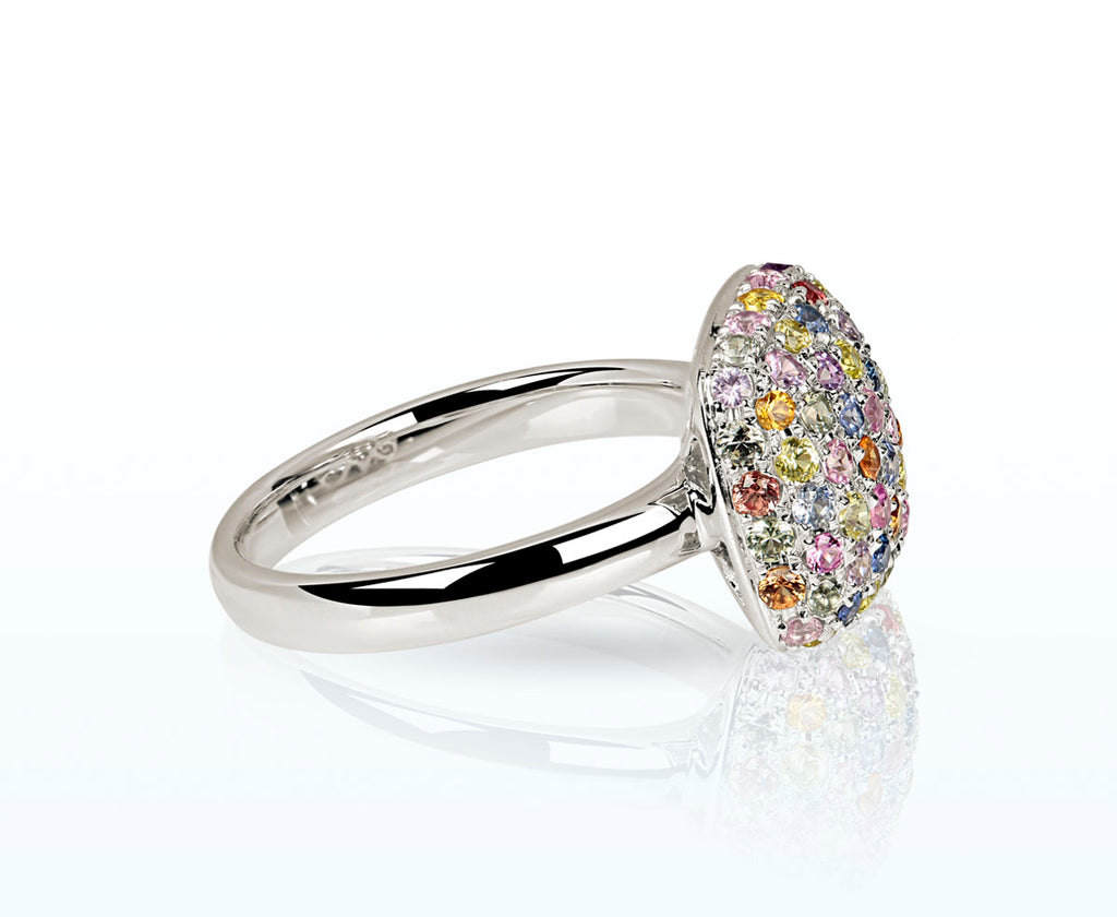 Saphir Ring "Rainbow" 13 mm (Weißgold 750)