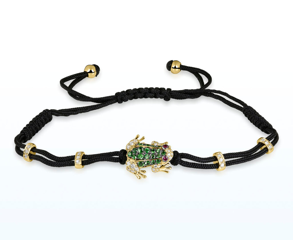 Tsavolith und Diamant Armband FROG (Gelbgold 750)