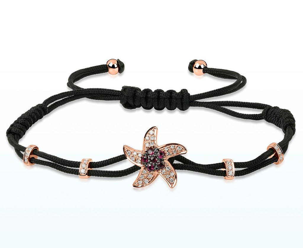 Rubin und Diamant Armband SEESTERN (Rosegold 750)