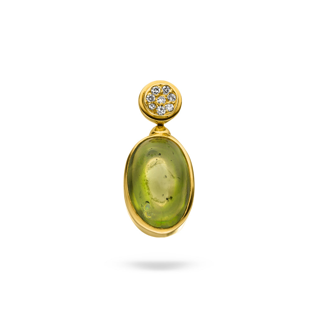 drehbarer Amethyst Peridot Diamant Anhänger (Gelbgold 585)