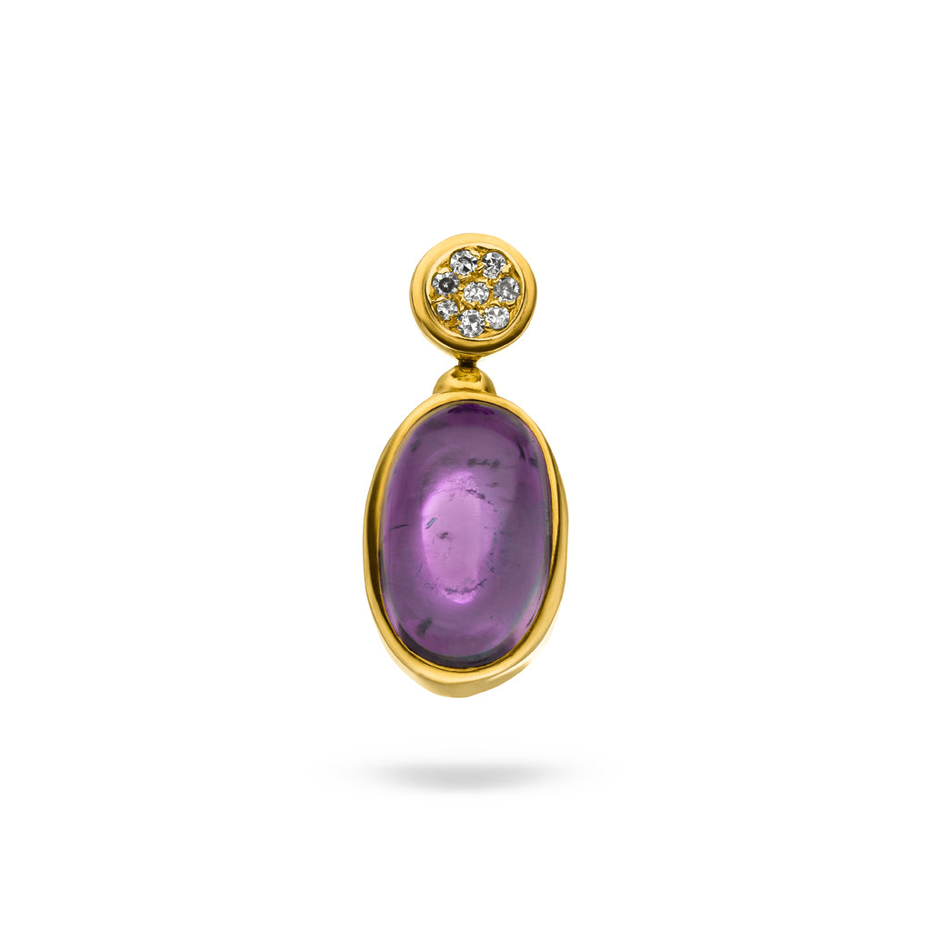 drehbarer Amethyst Peridot Diamant Anhänger (Gelbgold 585)