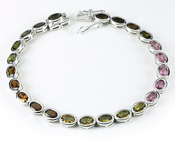 Turmalin Armband Multicolor (Sterling Silber 925)