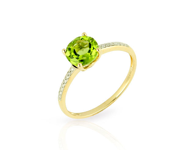 Peridot Ring mit Brillanten (Gelbgold 585)