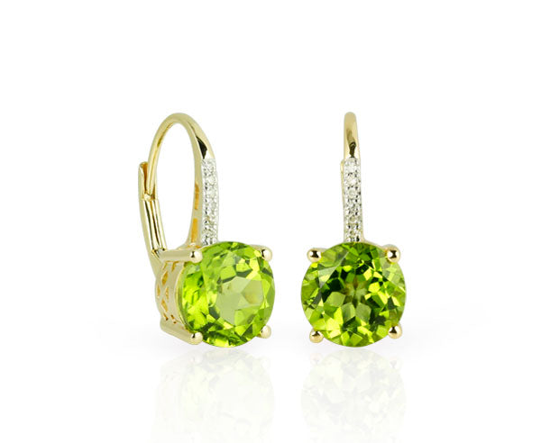 Ohrhänger Peridot mit Brillanten (Gelbgold 585)