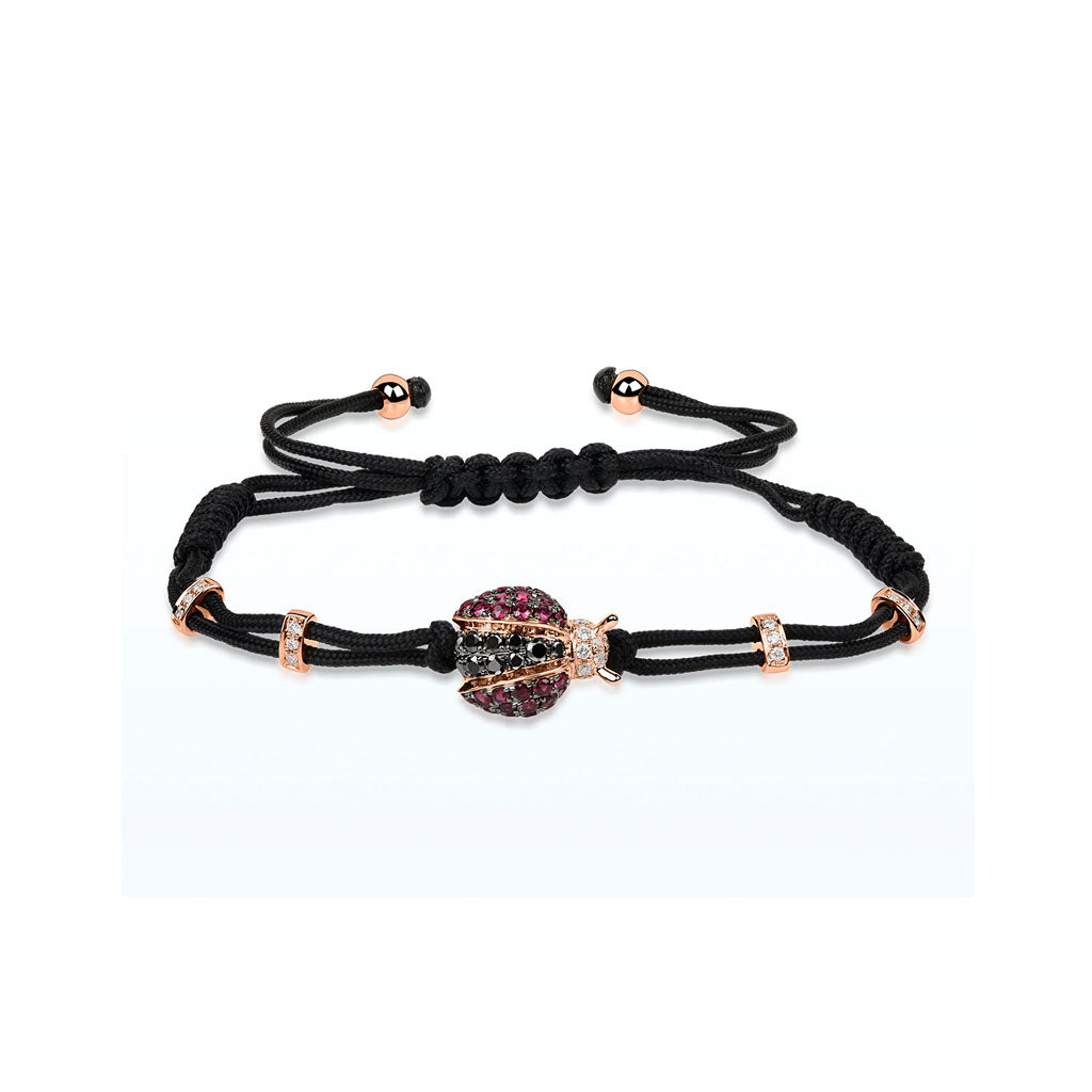 Rubin und Diamant Armband MARIENKÄFER (Rosegold 750)