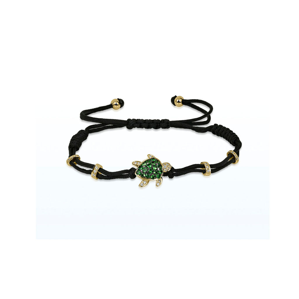 Tsavolith und Diamant Armband TURTLE (Gelbgold 750)