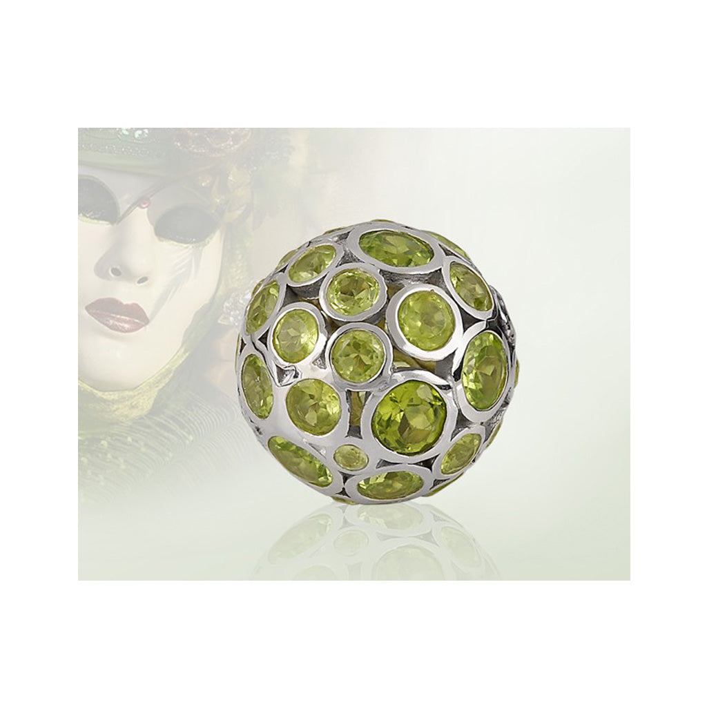 Bajonett Wechselschließe - Kugel Peridot (Sterling Silber 925)