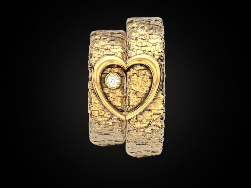 2 Trauringe HEART (Gelbgold 585) 2 Stück