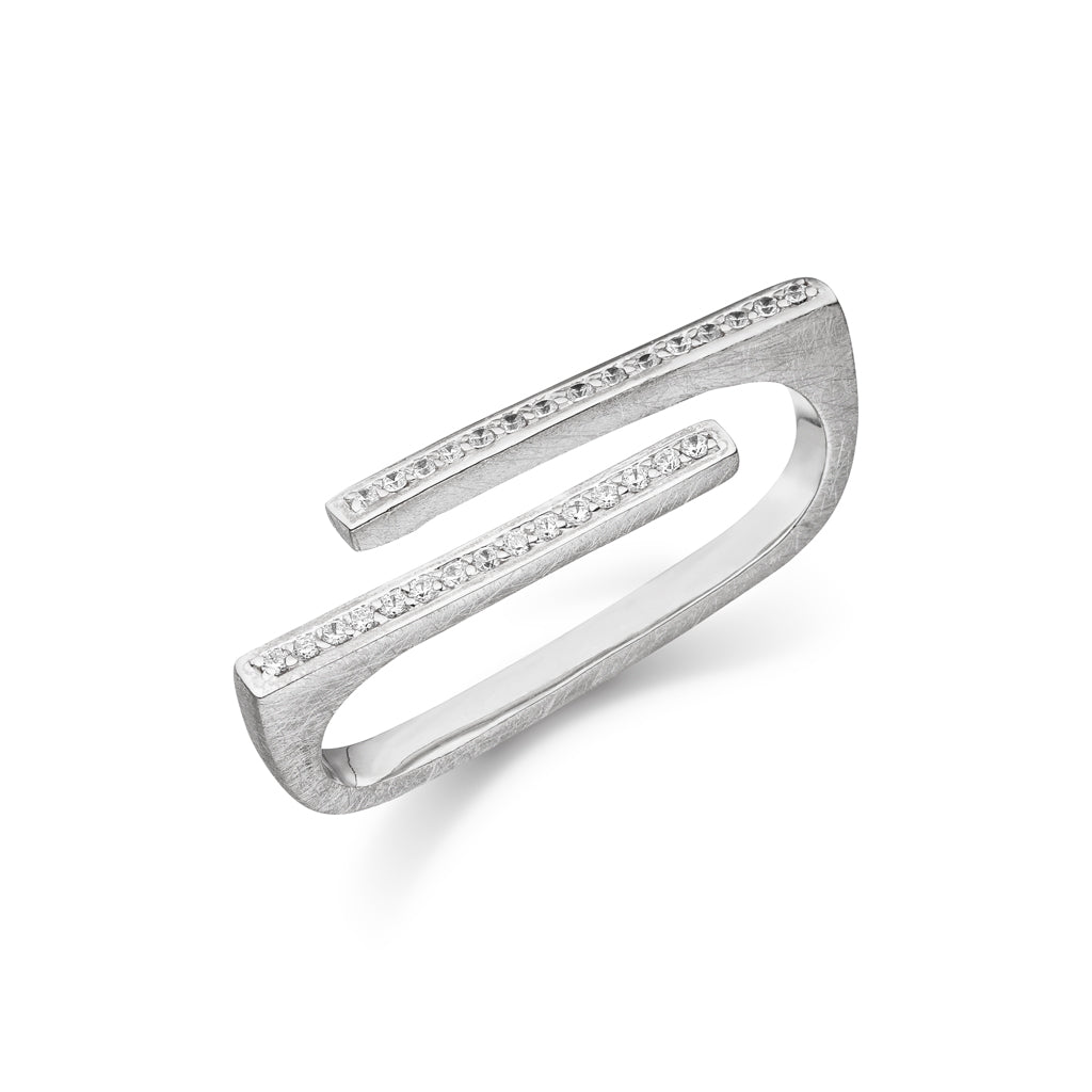 – Silber Designschmuck Ring Skielka zwei Finger